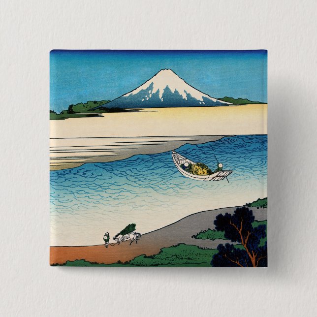 Hokusai - Tama river in the Musashi province Button (Front)