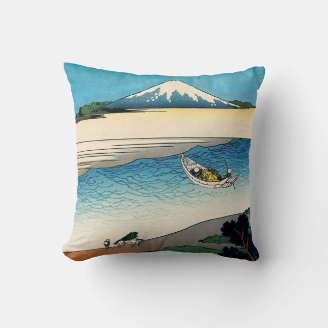 Hokusai - Tama river in the Musashi province Throw Pillow (Front)