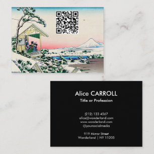 Hokusai - Tea house at Koishikawa - QR Code Business Card
