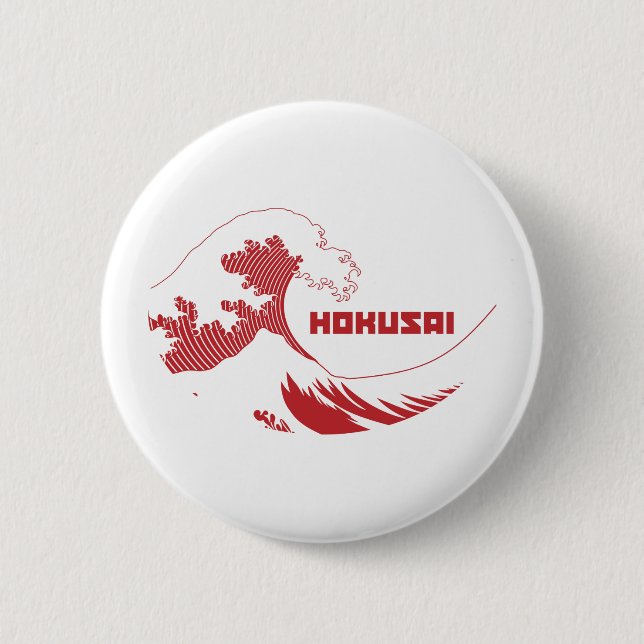 Hokusai - The Great Wave Button (Front)