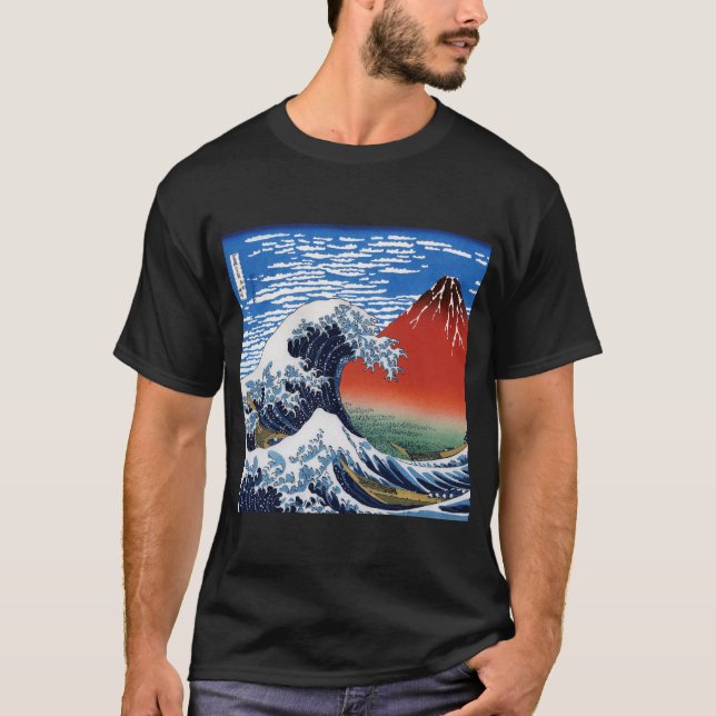 Hokusai"The Great Wave"&"Fine Wind, Clear Morning" T-Shirt (Front)