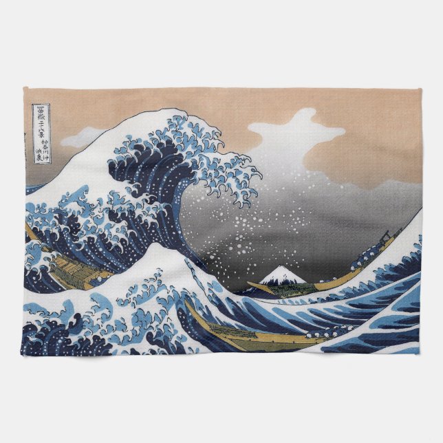 Hokusai , “ The Great Wave off Kanagawa ” Kitchen Towel (Horizontal)