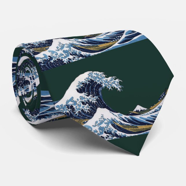 Hokusai , The Great Wave off Kanagawa Neck Tie (Rolled)