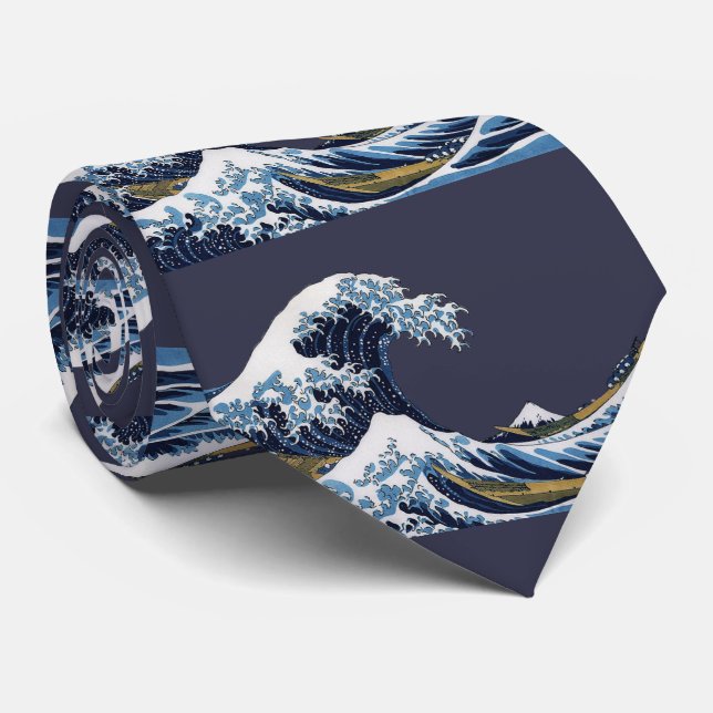 Hokusai , The Great Wave off Kanagawa Neck Tie (Rolled)