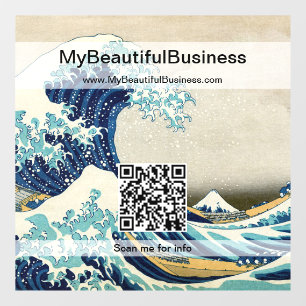 Hokusai - The Great Wave off Kanagawa - QR Code Window Cling