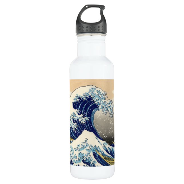 Hokusai The Great Wave Stainless Steel Water Bottle (Front)