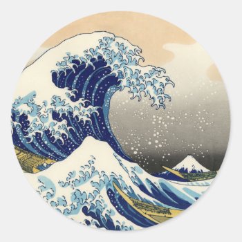 Hokusai The Great Wave Stickers by VintageSpot at Zazzle