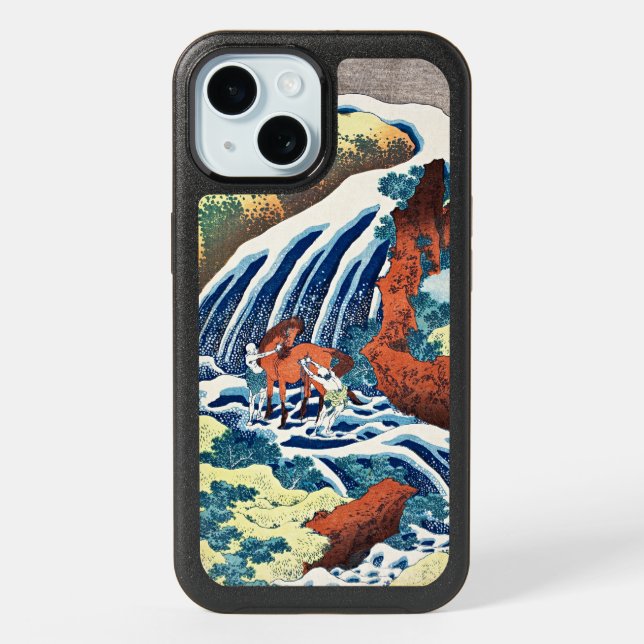 Hokusai - The Yoshitsune Horse-Washing Falls iPhone 15 Case (Back)