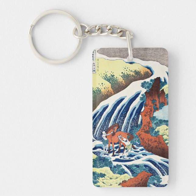 Hokusai - The Yoshitsune Horse-Washing Falls Keychain (Front)