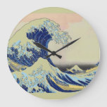 Hokusai Tsunami Wave Art Large Clock at Zazzle