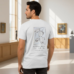 Hokusai Turtle Drawing Japanese Minimalism White Tri-Blend Shirt