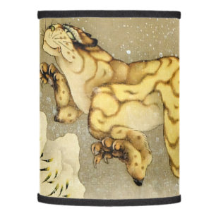 Hokusai - Vintage Tiger in the snow Fine Art Lamp Shade