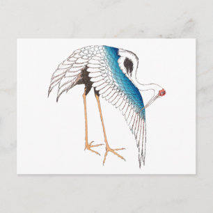 Hokusai's crane postcard
