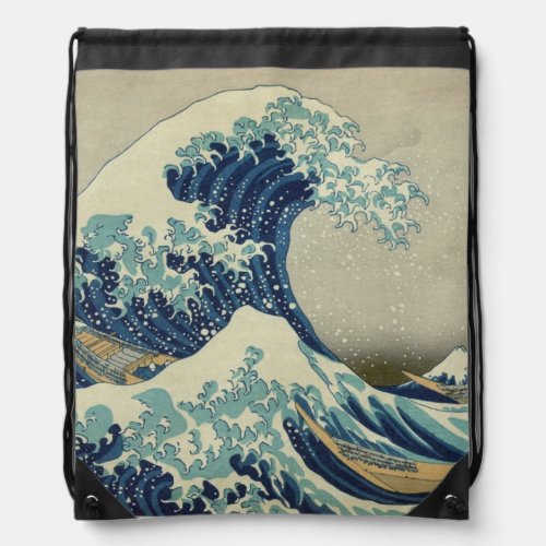 Hokusais The Great Wave off Kanagawa Drawstring Bag