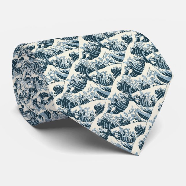 Hokusai's The Wave Neck Tie (Rolled)