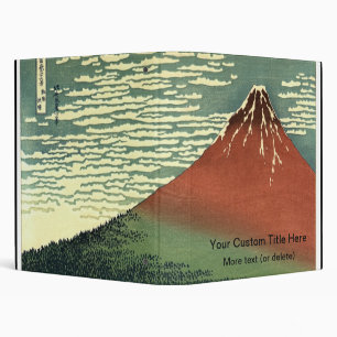 Hokusai's Ukiyo-e South Wind Clear Sky or Red Fuji 3 Ring Binder