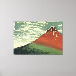 Hokusai&#39;s Ukiyo-e South Wind Clear Sky or Red Fuji Canvas Print