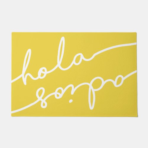 Hola Adios Spanish Typography _ Pick Your Color Doormat
