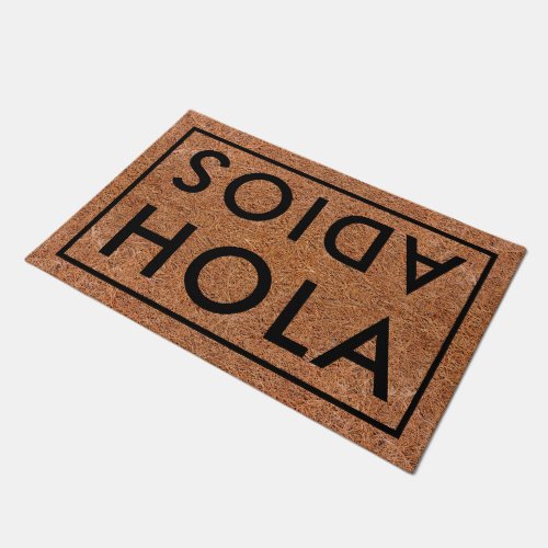 Hola Adios Spanish Welcome Coir Doormat