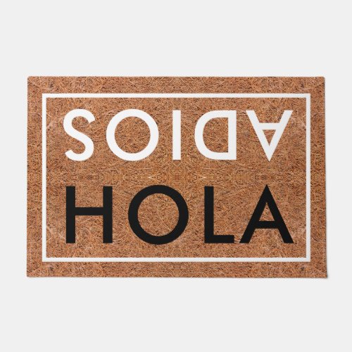 Hola Adios Spanish Welcome Coir Doormat