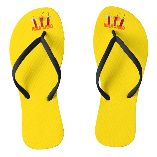 Hola Amigo Funny Flip Flops (Footbed)