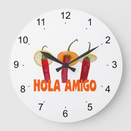 Hola Amigo Large Clock