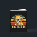Hola Beaches Funny Labradors Dog Retro Sunset Beac Card<br><div class="desc">Hola Beaches Funny Labradors Dog Retro Sunset Beach Summer</div>