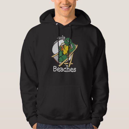 Hola Beaches Funny Turtle Ride Watermelon Summer V Hoodie