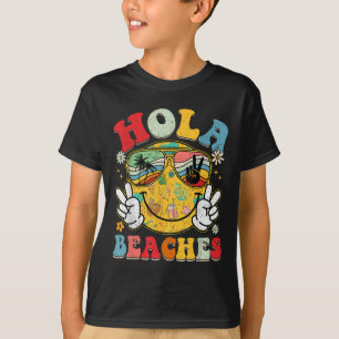 Hola Beaches Smile Face Funny Beach Vacation Summe T-Shirt
