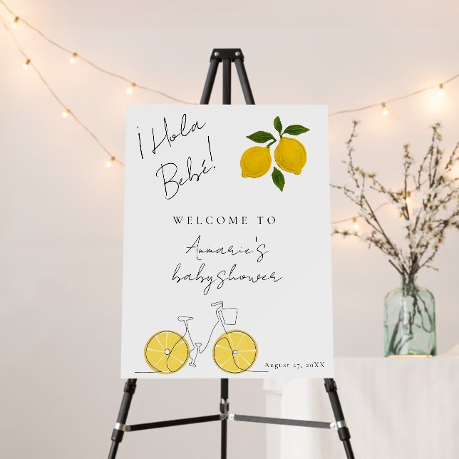 Hola Bebe Lemons Baby Shower Welcome Foam Board (In Situ (Stand))