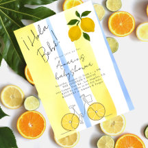 Hola Bebe Yellow Blue Stripes Lemons Baby Shower