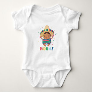 Hola Cute Mexican Baby Boy Fiesta Bodysuit