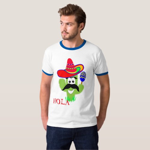 Hola Cute Mexican Sombrero Cactus Funny Graphic T-Shirt Hola Cute Mexican Sombrero Cactus Funny Graphic T_Shirt