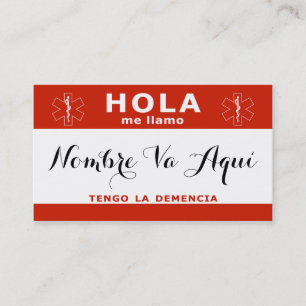 HOLA me llamo y tengo la demencia Business Card