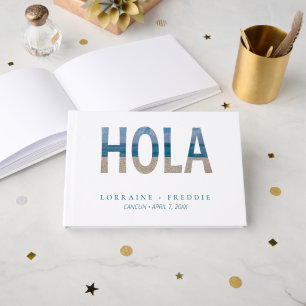 Hola Mexican Beach Tropical Destination Wedding Guest Book