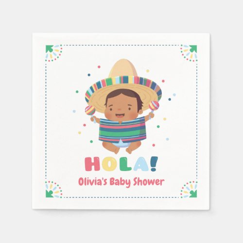 Hola Mexican Boy Fiesta Baby Shower Supplies Napkins