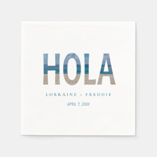 Hola Mexico Beach Photo Destination Wedding Napkins