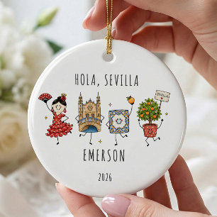 Hola Sevilla Personalized Travel Ornament