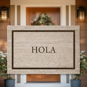 Hola Simple Custom Greeting Fiber Doormat