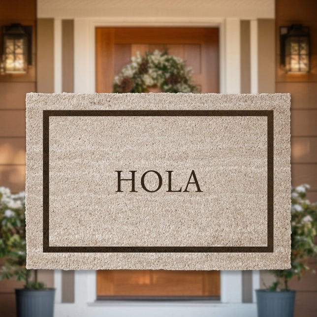 Hola | Simple Custom Greeting Fiber Doormat (Creator Uploaded)