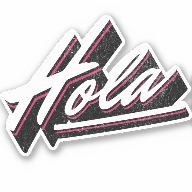 Hola text design sticker (Front)