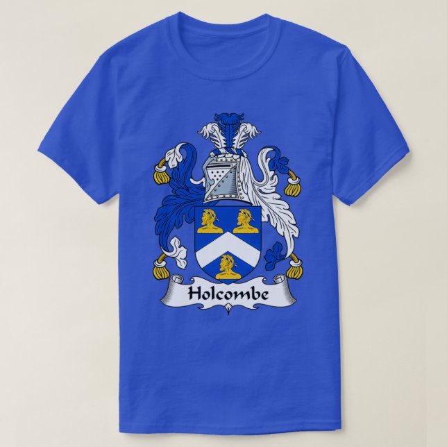 Holcomb Coat of Arms Family Crest  T-Shirt (Design Front)