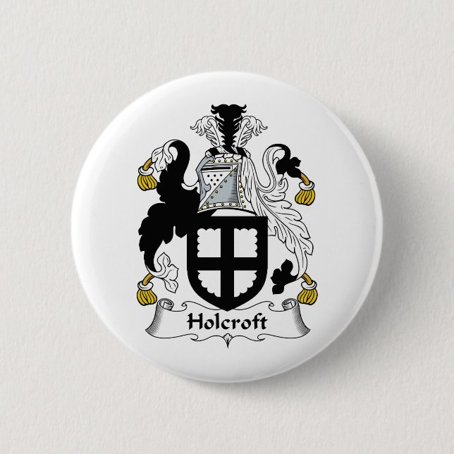 Holcroft Family Crest Pinback Button (Front)