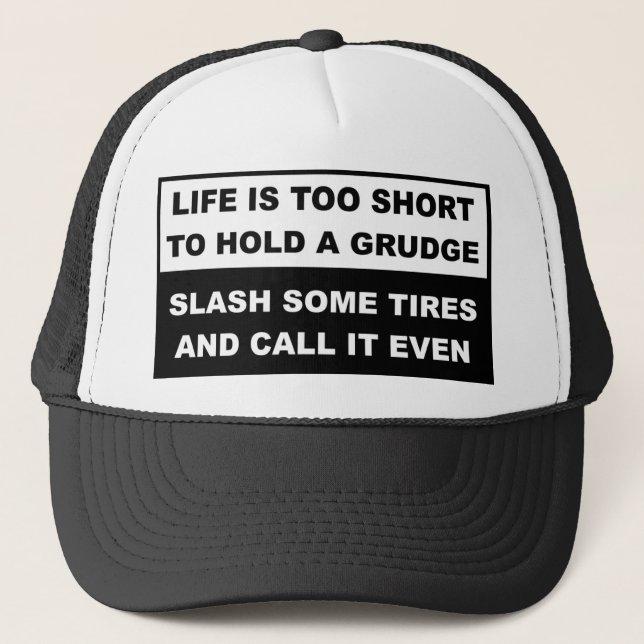 Hold A Grudge Funny Hat Cap (Front)