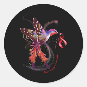 Hold Burgundy Ribbon Brain Aneurysm Awareness Classic Round Sticker