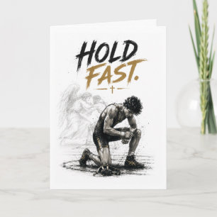Hold Fast Catholic Wrestling Birthday Card