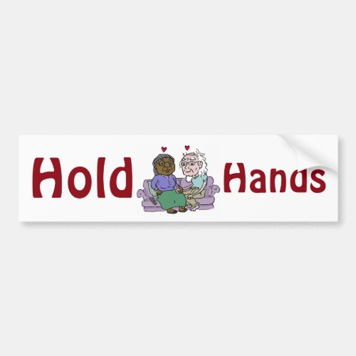 HOLD HANDS bumper sticker
