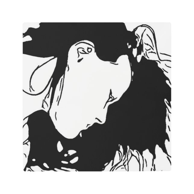 Hold Her Hair Back Metal Print (Front)