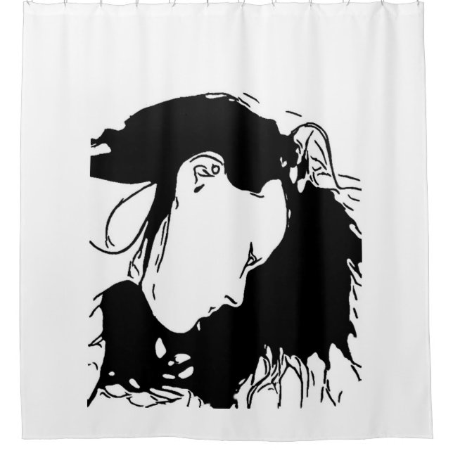 Hold Her Hair Back Shower Curtain (Front)