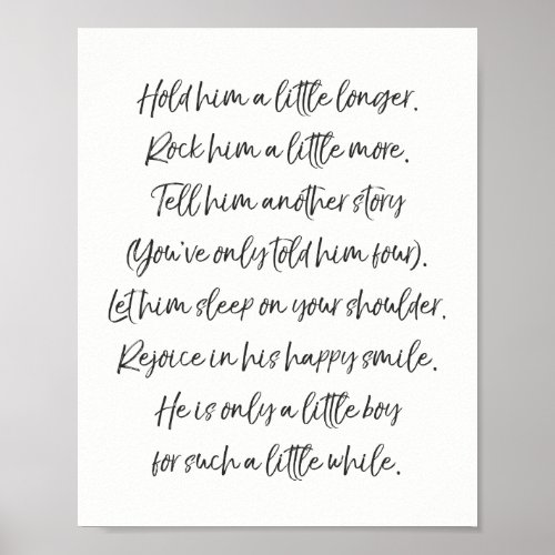 Hold him nursery print Boy nursery art Quote art